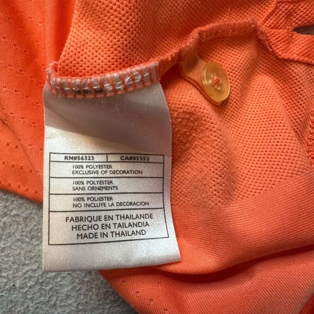 Nike Polo Shirt Mens M Orange Nike Golf Fit Dry Lochinvar Crest 256497-622 S/S